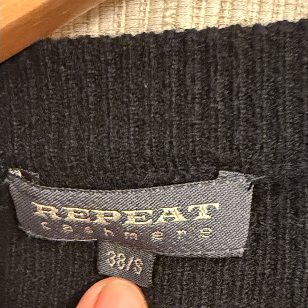 Repeat Cashmere Black Button-Up Long Cardigan S - image 2